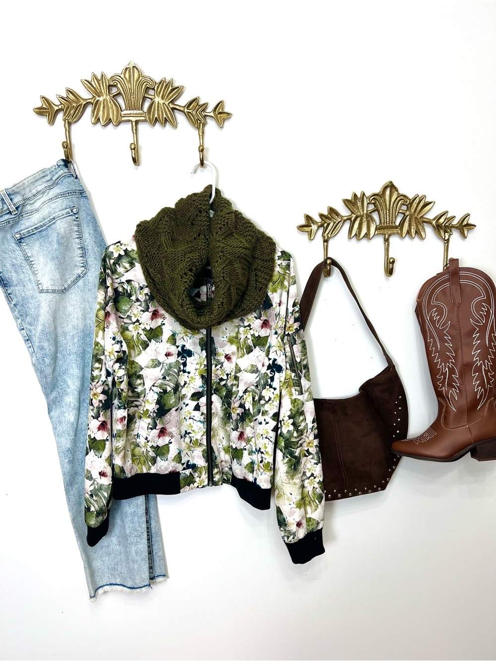 Anthropologie Sanctuary Floral fall transitional bomber jacket L ptp 22” l 23”